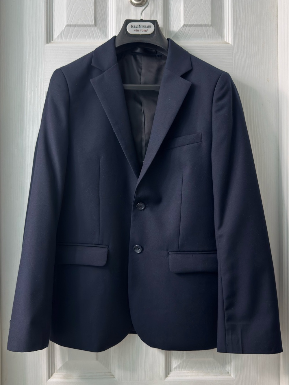Isaac Mizrahi Navy Blue Two-Button Blazer
